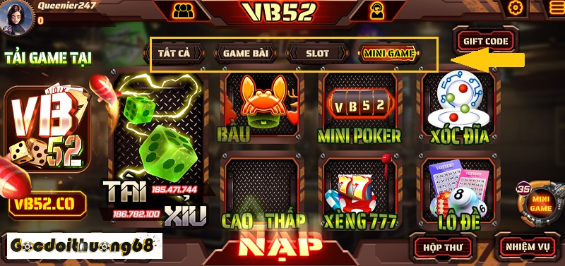 Kho game VB52 Club đa dạng, đa thể loại